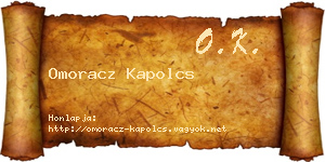 Omoracz Kapolcs névjegykártya